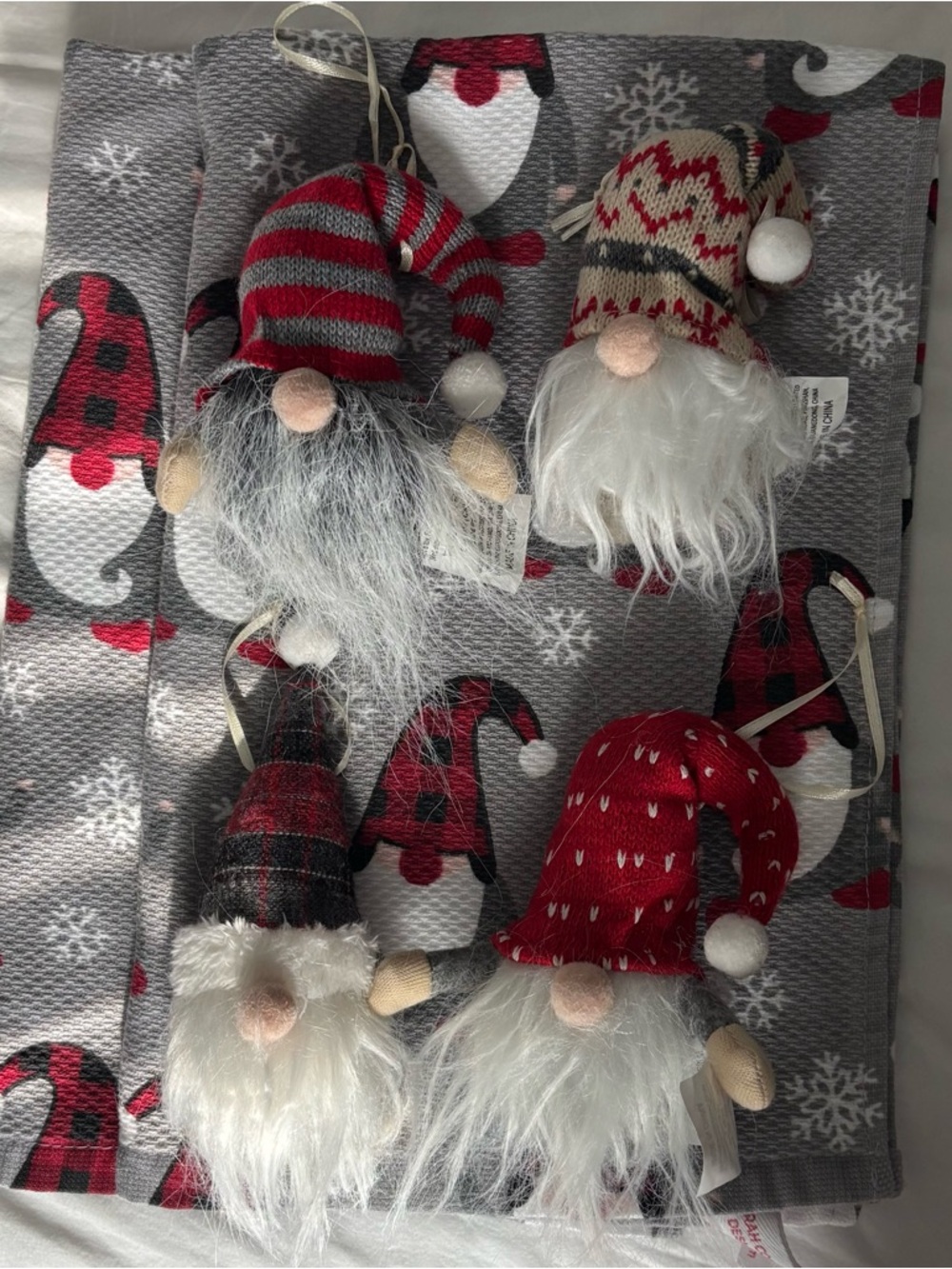 Christmas Gnome Set- Hanging Gnomes and Hand Towels